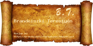 Brandeiszki Terestyén névjegykártya
